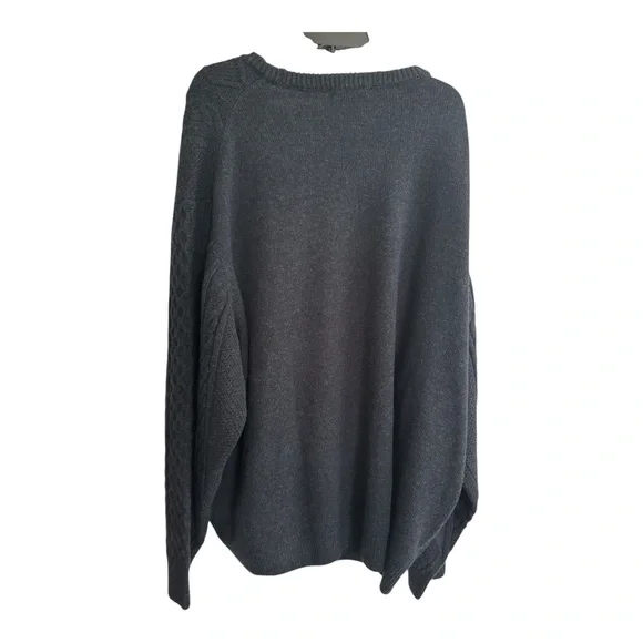 NWT Roundtree & Yorke 4X 4XL Navy Wool Blend Fisherman Style Sweater - Picture 3 of 7